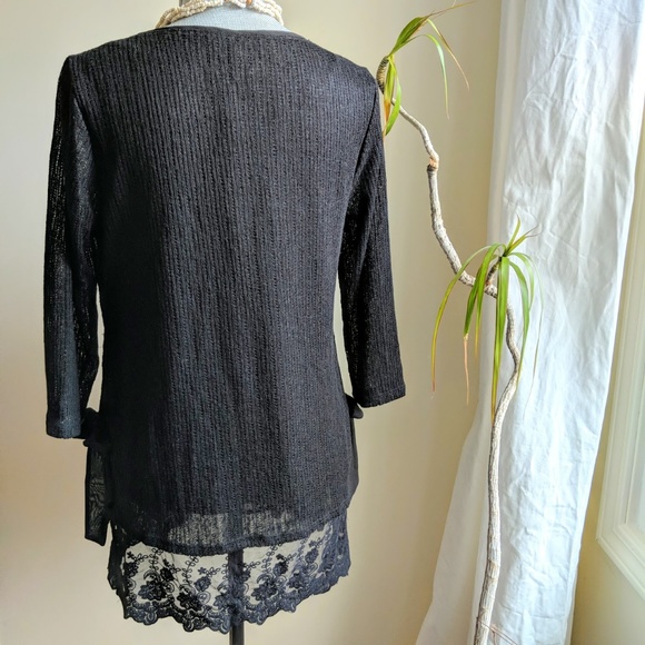 [Lauren Conrad] Side Bow Lace Tunic Sz M - Picture 5 of 8